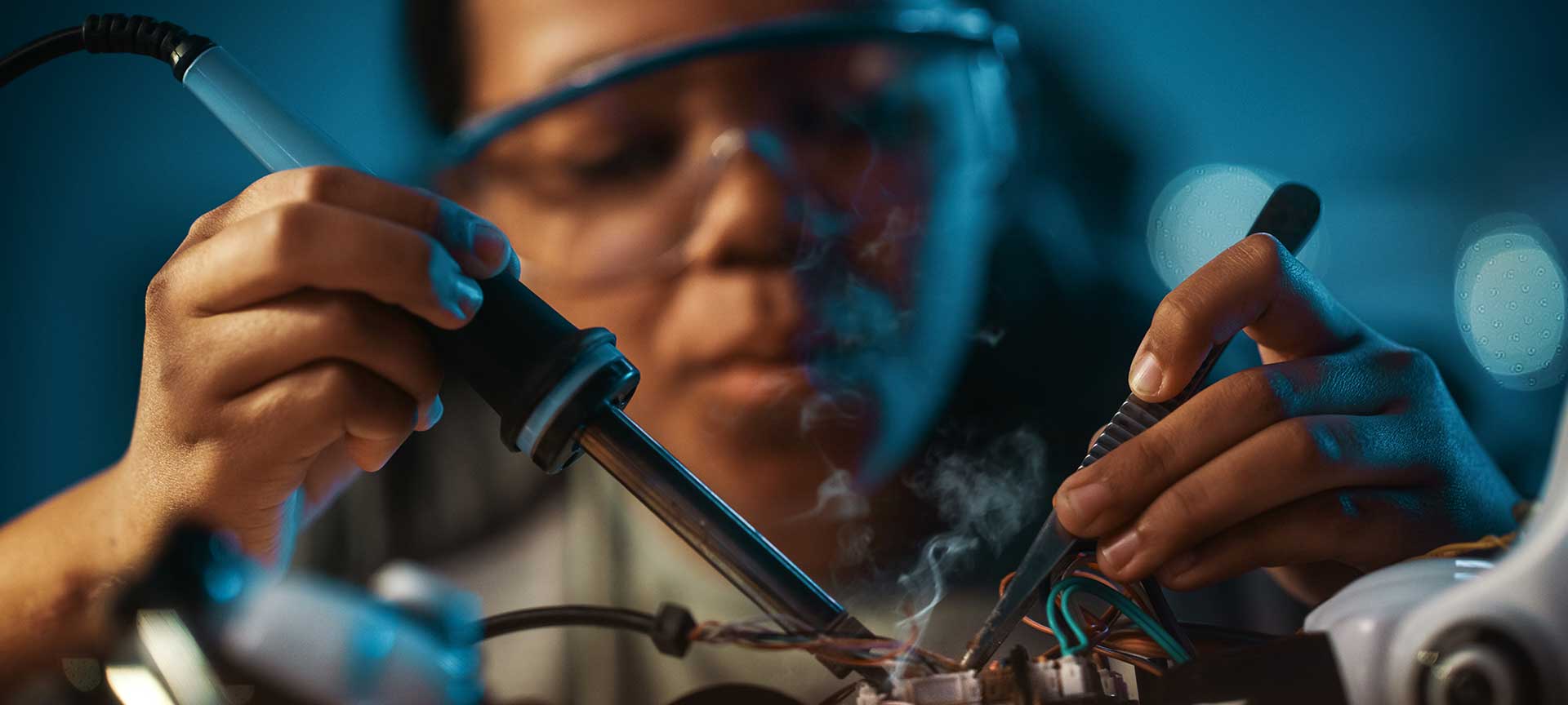 woman soldering